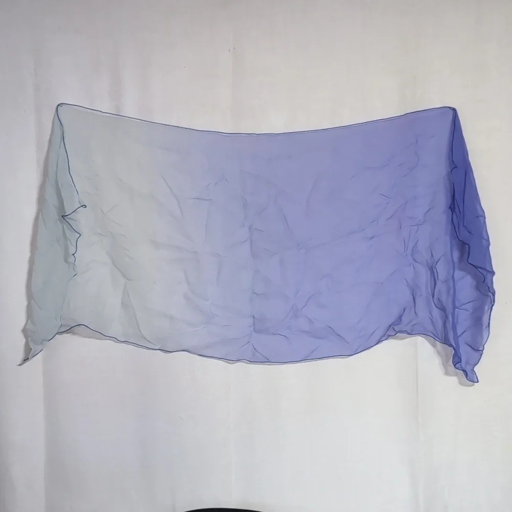 Vintage Blue Ombre Rectangle Scarf Sheer